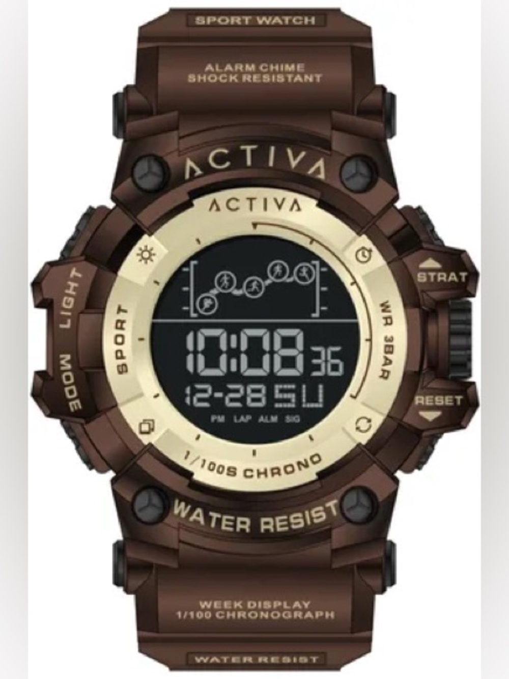 NWT Activa Digital Essentials Invicta Digital Sport Watch Brown ACW8082-034